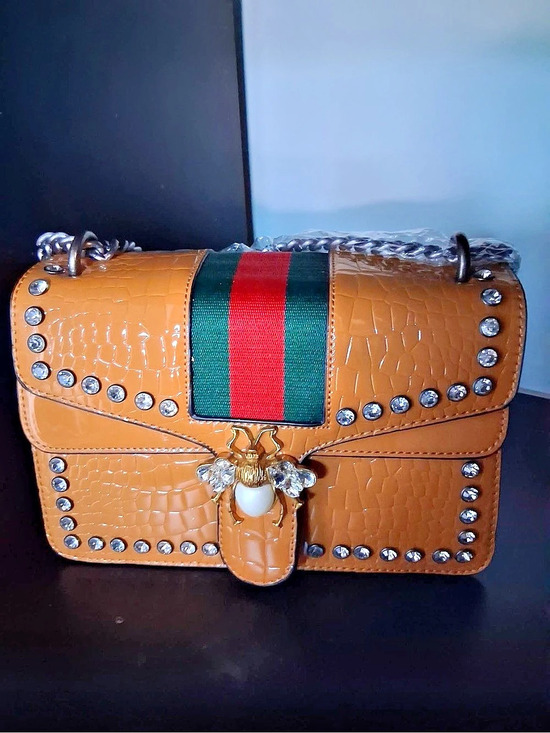 Gucci Handbags - Color Block Shoulder Bag in Brown & Green Like New